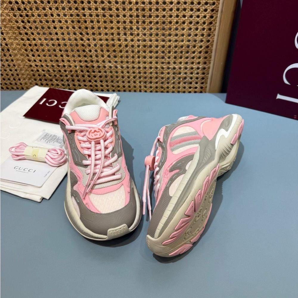 Gucci Pink and Gray Women's Chunky Sneaker